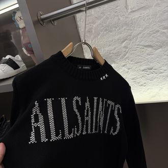 Allsaints %100 Pamuk Cashmere Triko Kazak (Siyah)
