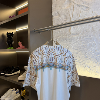 Etro Milano Logo Appliquéd %100 Cotton Tshirt