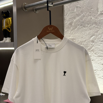 Ami Paris Logo Appliquéd %100 Cotton Tshirt