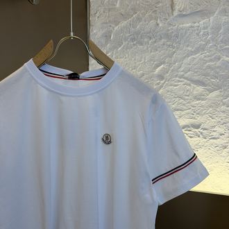 Moncler Logo Appliquéd %100 Cotton Tshirt