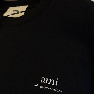 Ami Paris Logo Appliquéd %100 Cotton Tshirt