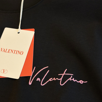 Valentino Garavani Logo Appliquéd %100 Cotton Tshirt