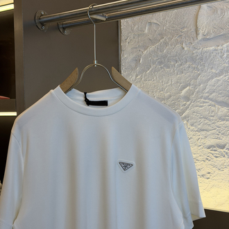 Prada Milano Logo Appliquéd %100 Cotton Tshirt