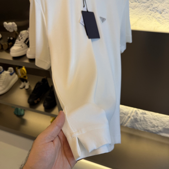 Prada Milano Logo Appliquéd %100 Cotton Tshirt