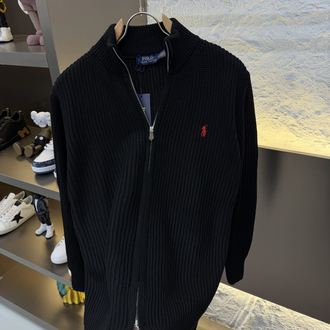 Ralph Lauren İthal Full Zip Örme Triko Hırka (Siyah)