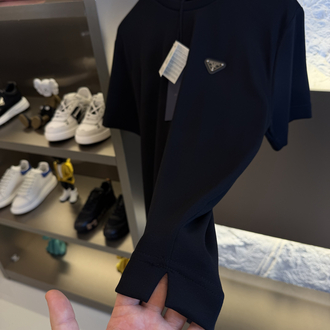 Prada Milano Logo Appliquéd %100 Cotton Tshirt