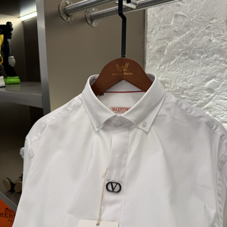 Valentino Gravani Logo Appliquéd Velvet Shirt Gömlek