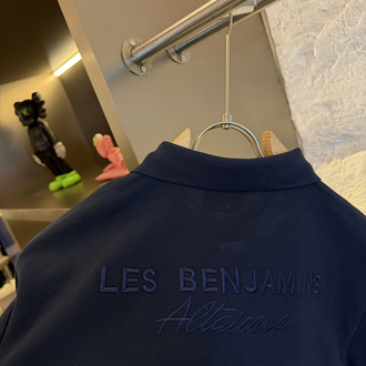 Les Benjamins Logo Appliquéd %100 Cotton Polo Tshirt Lacivert