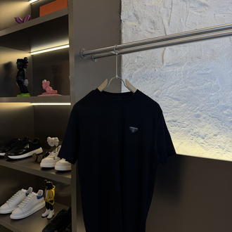 Prada Milano Logo Appliquéd %100 Cotton Tshirt
