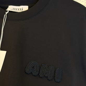 Ami Paris Logo Appliquéd %100 Cotton Tshirt