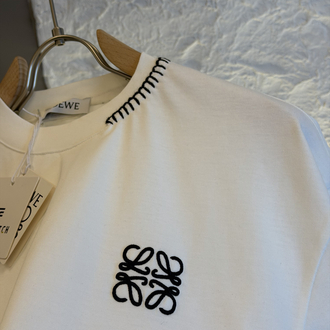LOEWE Logo Appliquéd %100 Cotton Tshirt