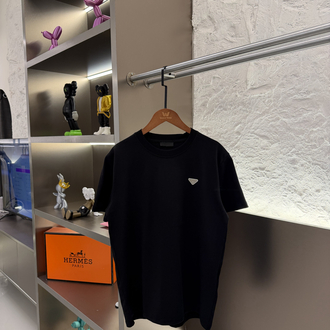 Prada Milano Logo Appliquéd %100 Cotton Tshirt