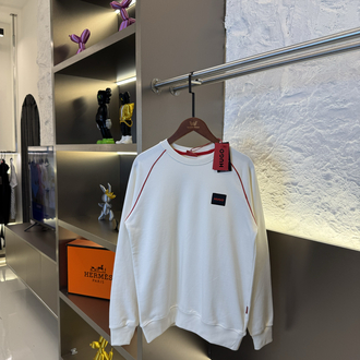 HUGO Logo Appliquéd %100 Cotton Sweatshirt