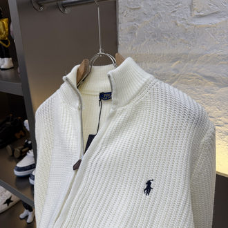 Ralph Lauren İthal Full Zip Örme Triko Hırka (Beyaz)