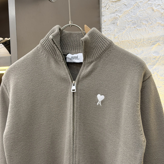 Ami Paris İthal Full Zip Kaşmir Hırka (Krem)