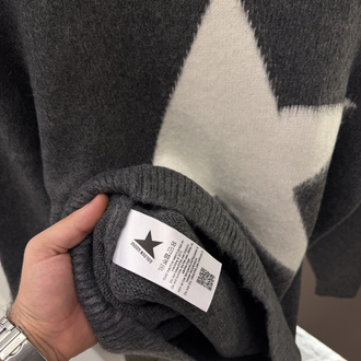 Golden Goose Premium %100 Pamuk Triko Kazak Antrasit
