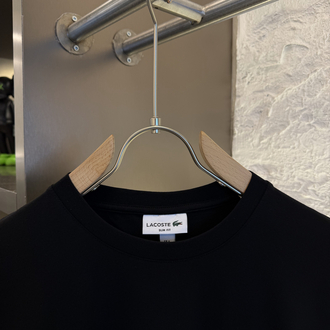 Timsah Logo Appliquéd %100 Cotton Tshirt Siyah