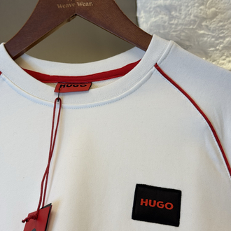 HUGO Logo Appliquéd %100 Cotton Sweatshirt