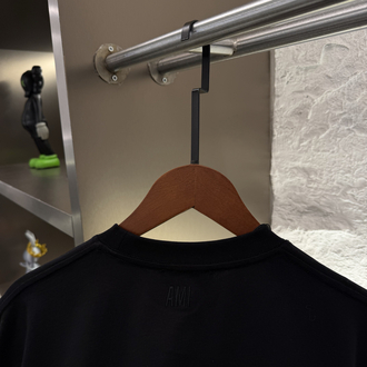 Ami Paris Logo Appliquéd %100 Cotton Tshirt Siyah