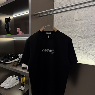 Off White Logo Appliquéd %100 Cotton Tshirt