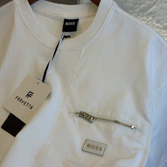 BOSS Logo Appliquéd %100 Cotton Tshirt