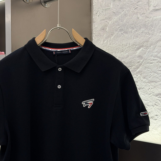 Tommy H. Logo Appliquéd %100 Cotton Polo Tshirt