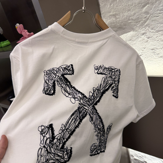 Off White Logo Appliquéd %100 Cotton Tshirt