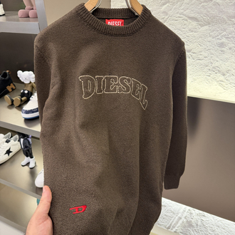 Diesel Premium %100 Pamuk Triko Kazak Kahve