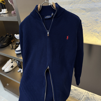 Ralph Lauren İthal Full Zip Örme Triko Hırka (Lacivert)