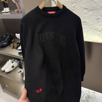Diesel Premium %100 Pamuk Triko Kazak Siyah