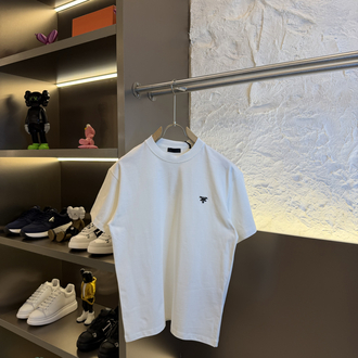 Prada Milano Logo Appliquéd %100 Cotton Tshirt