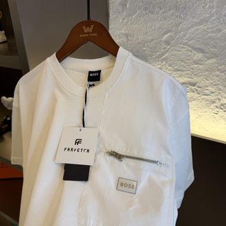 BOSS Logo Appliquéd %100 Cotton Tshirt