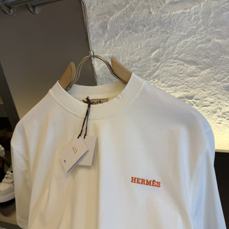 Hermès Paris Logo Appliquéd %100 Cotton Tshirt