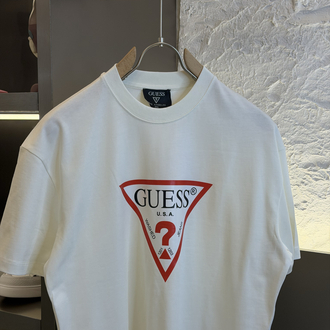 GUESS Logo Appliquéd %100 Cotton Tshirt