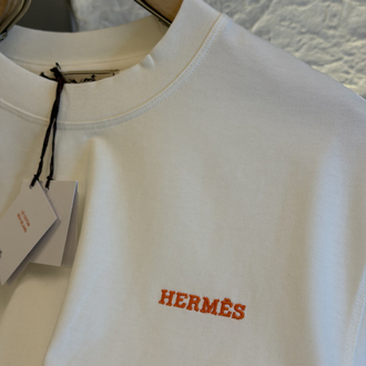 Hermès Paris Logo Appliquéd %100 Cotton Tshirt