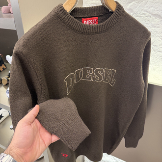 Diesel Premium %100 Pamuk Triko Kazak Kahve