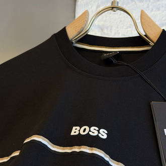 BOSS Logo Appliquéd %100 Cotton Tshirt