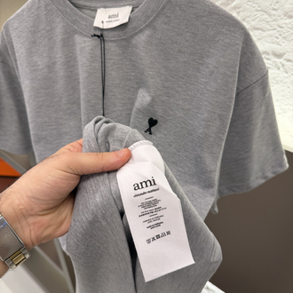 Ami Paris Logo Appliquéd %100 Cotton Tshirt