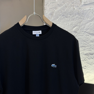Timsah Logo Appliquéd %100 Cotton Tshirt Siyah