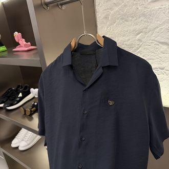 Prada Milano İthal Logo Appliquéd Shirt Gömlek Lacivert