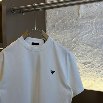 Prada Milano Logo Appliquéd %100 Cotton Tshirt