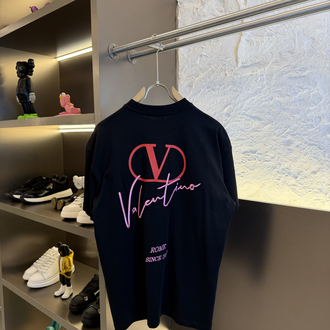 Valentino Garavani Logo Appliquéd %100 Cotton Tshirt