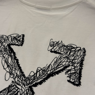 Off White Logo Appliquéd %100 Cotton Tshirt