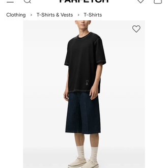 Ami Paris %100 Cotton Logo Appliquéd Tshirt