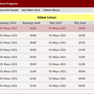 Nöbet Listesi Hazırlama Programı | NobetAtamaPro (1 Aylık)