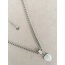 S.Steel - Çelik , Taşlı Kalp Model , Silver Kolye