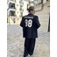 Baskılı blazer ceket lacivert 
