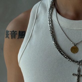 Beyaz Tank Top Fitilli Atlet