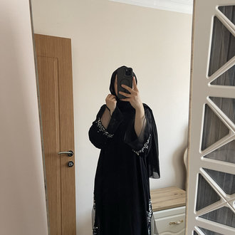 Tül detaylı abaya