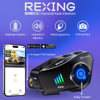 Rexing Q28 Kameralı Kask Interkom